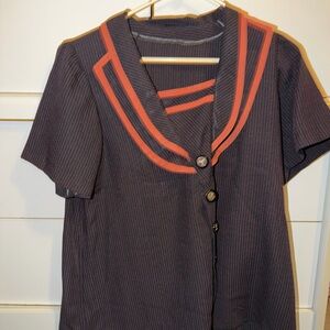 Navy and Red Striped Kids Shirt